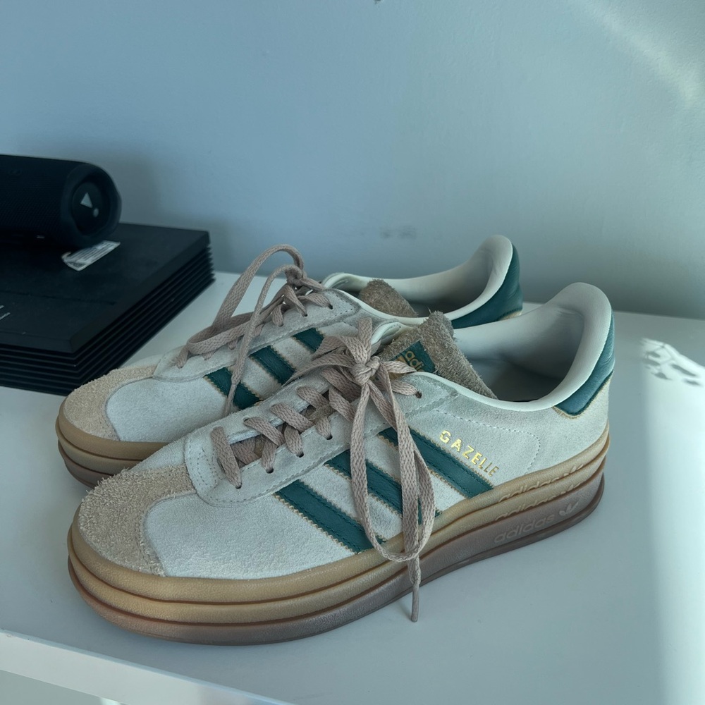 Adidas Gazelle Sneakers in Cream and Green